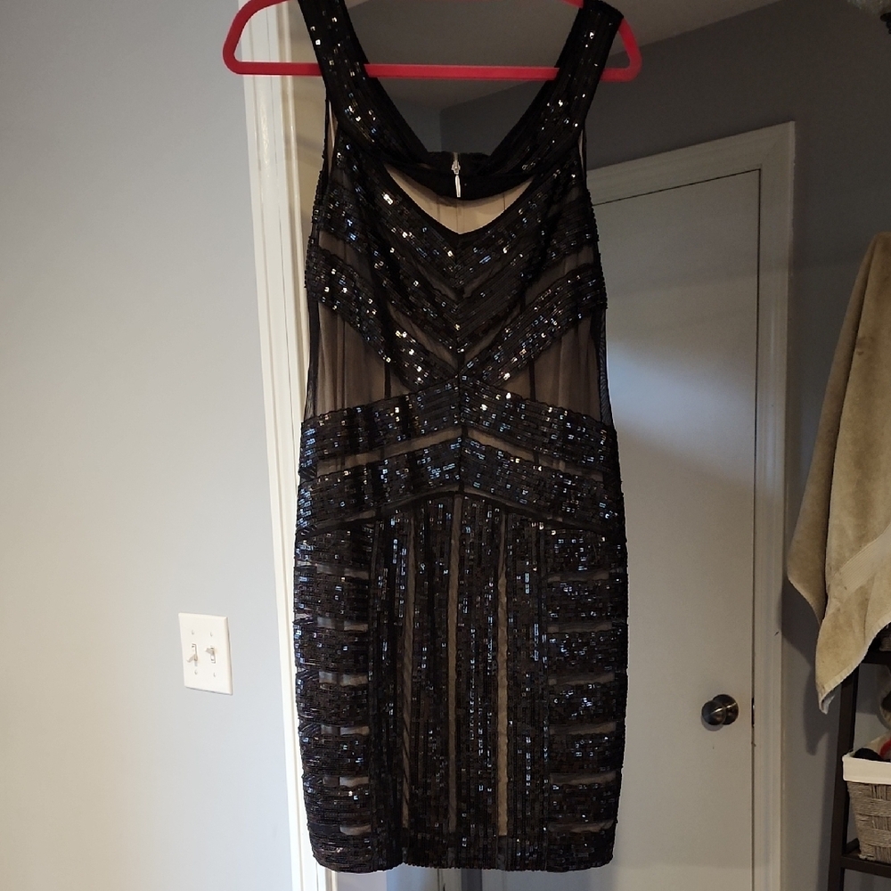 Elegant Black Sequin Dress